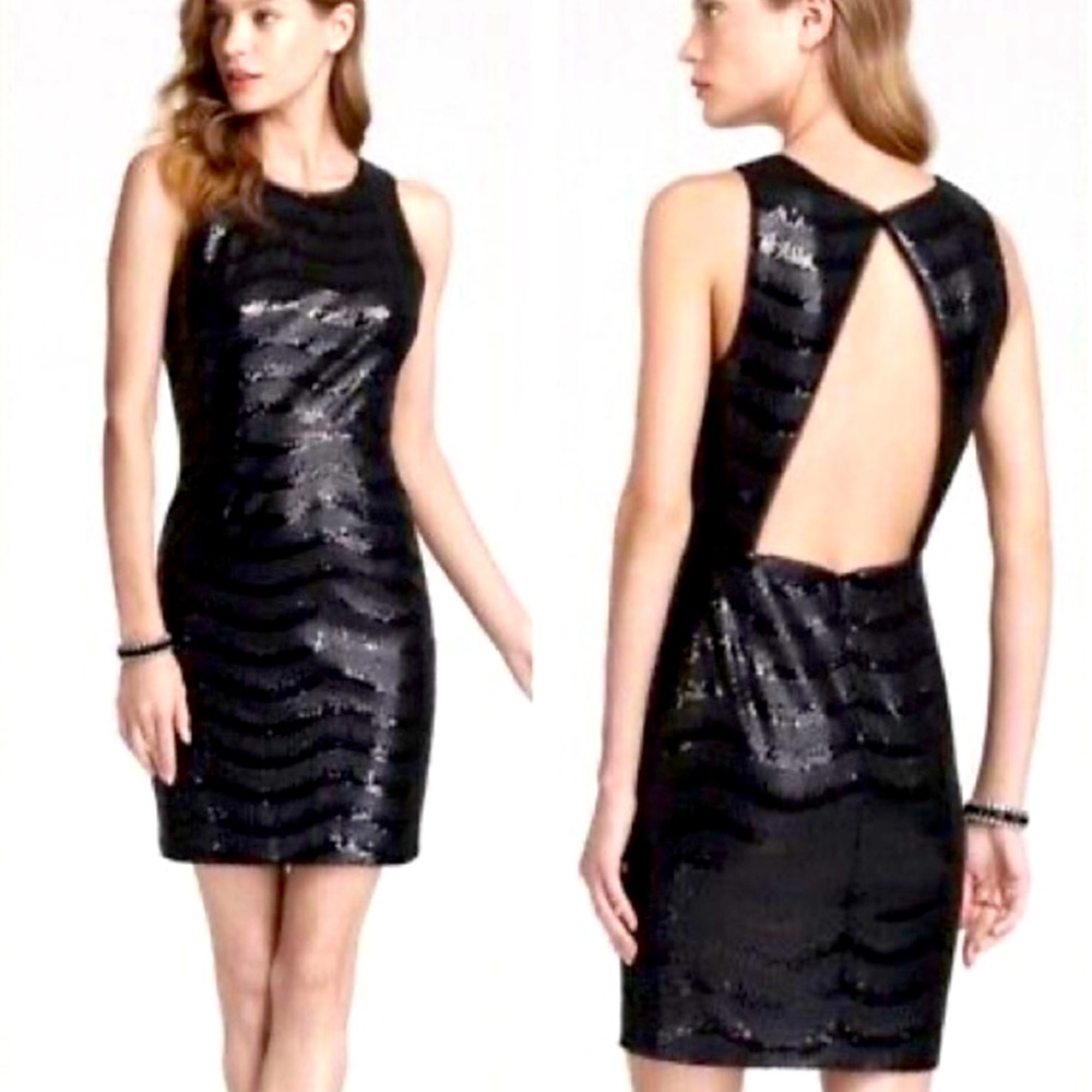 BCBG MAX AZRIA Nera Sequin Cocktail Dress